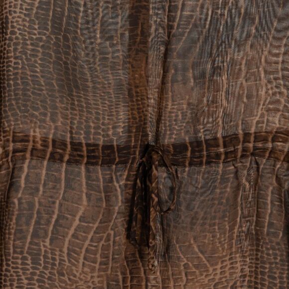 Chaps Ralph Lauren Women's Blouse Snake Print Drawstring Western Beachy Top S - Picture 4 of 9